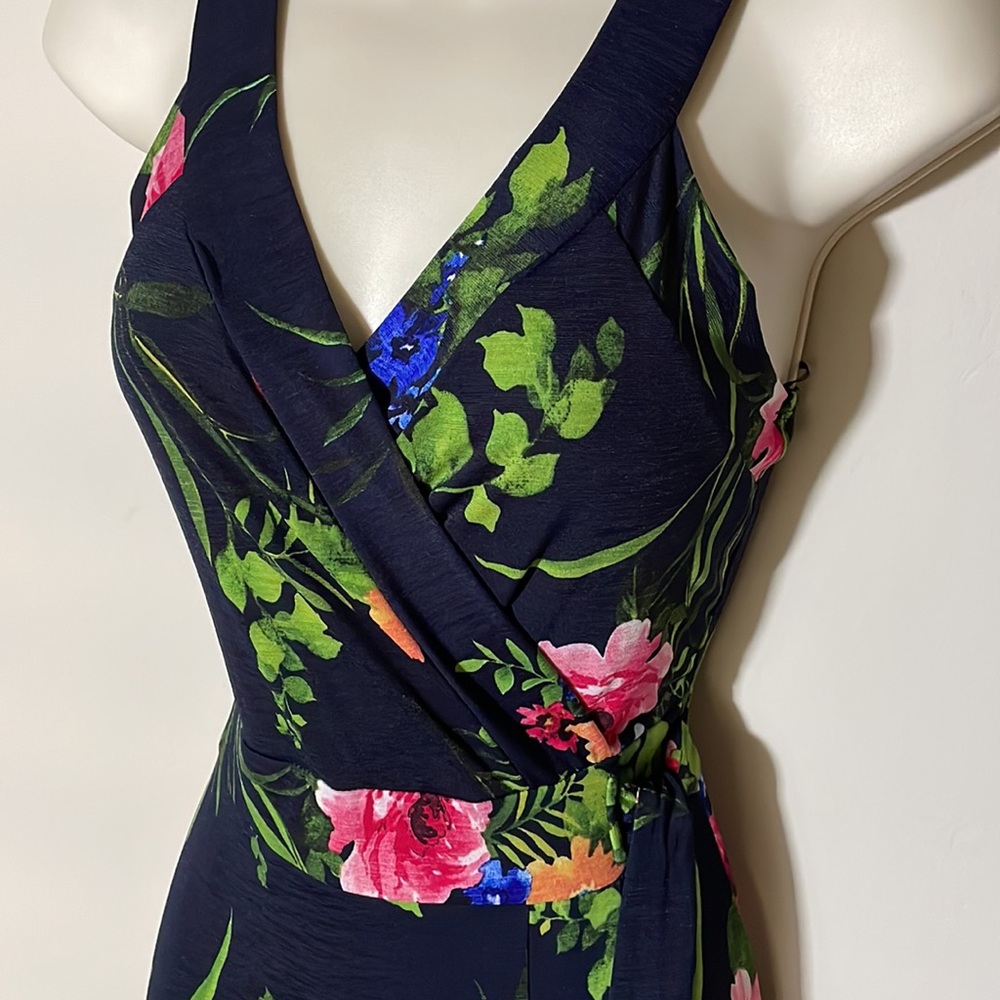 Le Lis Navy Faux Wrap Maxi Sundress - Picture 2 of 6